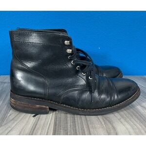 Thursday boots & Co. Cap Toe black men's leather Lace up boots sz USA 10 Uk 9
